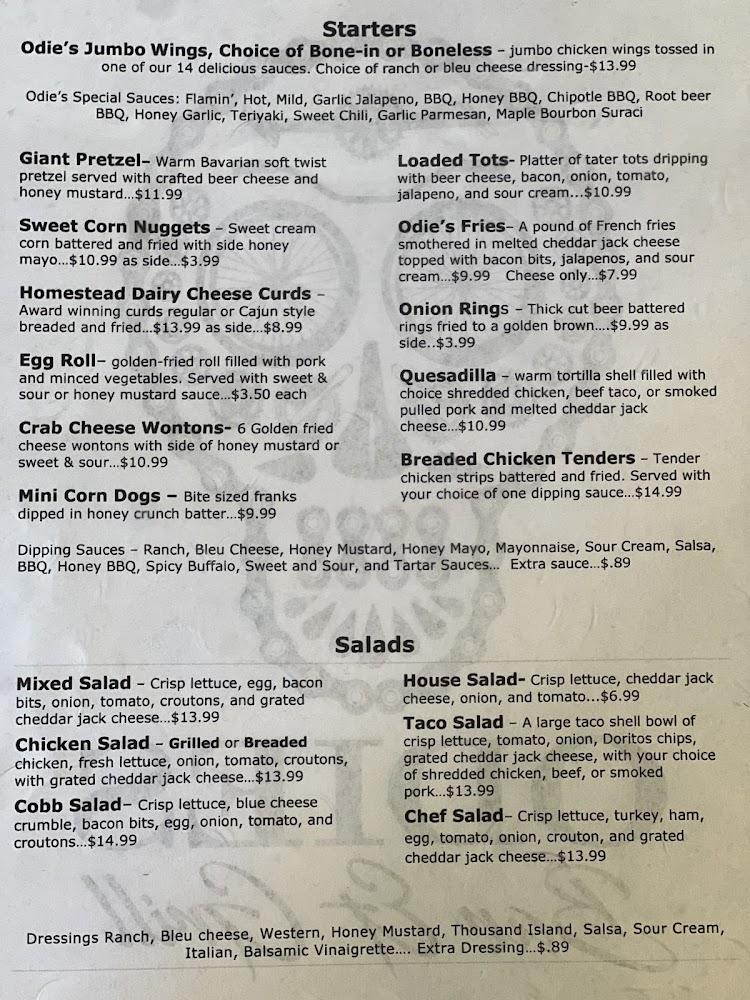 Odie's Bar & Grill Appetizers & Salads