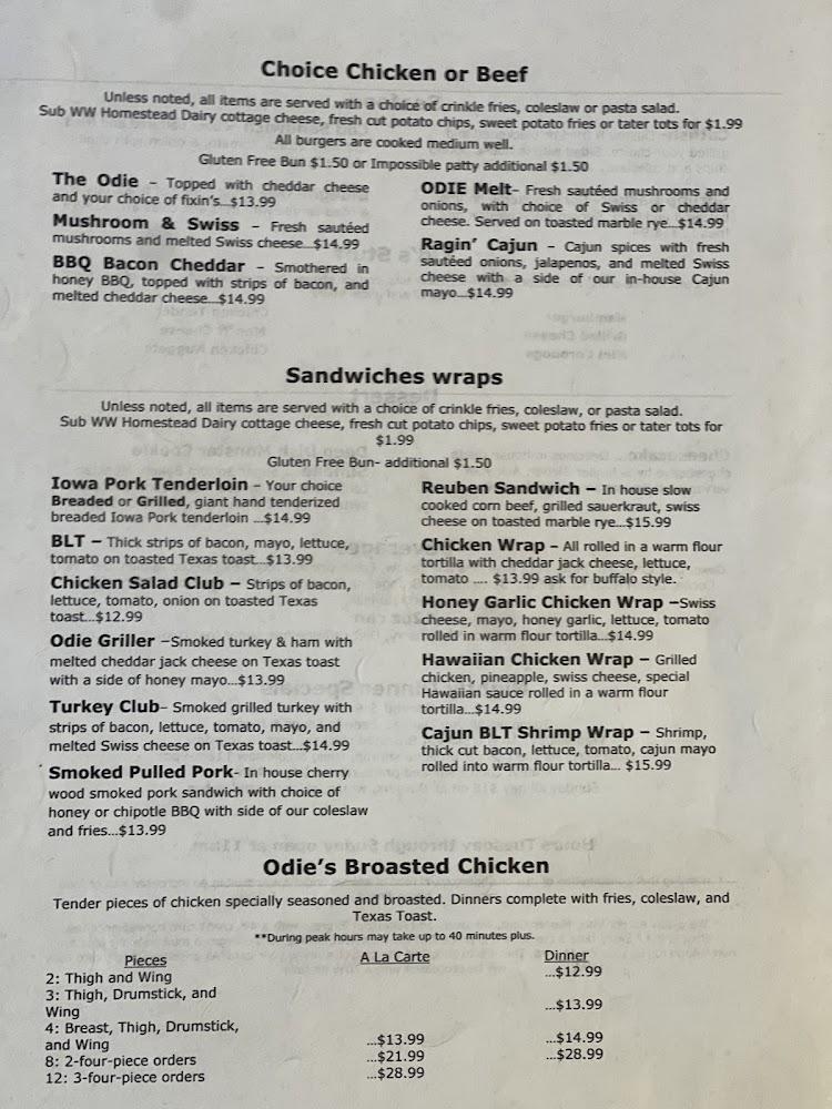 Odie's Bar & Grill Menu image 3